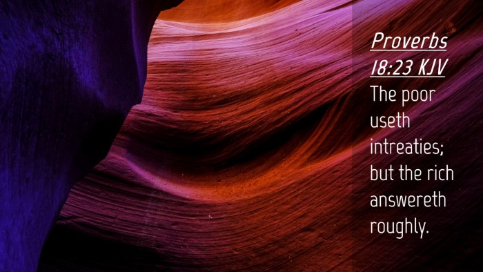 Picture 04 - Proverbs 18:23 KJV Desktop Wallpaper - The poor useth intreaties; but the rich answereth - Desktop Bible Verse Wallpaper