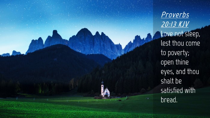 Picture 04 - Proverbs 20:13 KJV Desktop Wallpaper - Love not sleep, lest thou come to poverty; open - Desktop Bible Verse Wallpaper