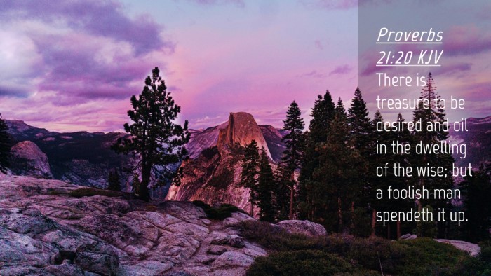 Picture 04 - Proverbs 21:20 KJV Desktop Wallpaper - There is treasure to be desired and oil in the - Desktop Bible Verse Wallpaper