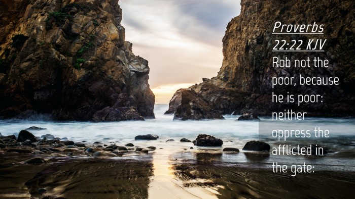 Picture 04 - Proverbs 22:22 KJV Desktop Wallpaper - Rob not the poor, because he is poor: neither - Desktop Bible Verse Wallpaper
