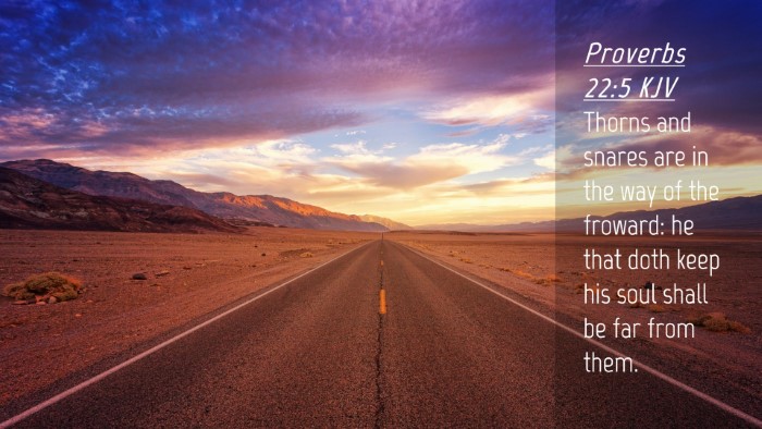 Picture 04 - Proverbs 22:5 KJV Desktop Wallpaper - Thorns and snares are in the way of the froward: - Desktop Bible Verse Wallpaper