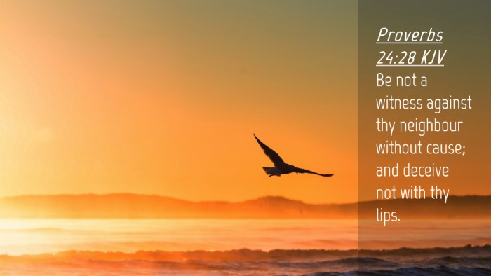 Picture 04 - Proverbs 24:28 KJV Desktop Wallpaper - Be not a witness against thy neighbour without - Desktop Bible Verse Wallpaper