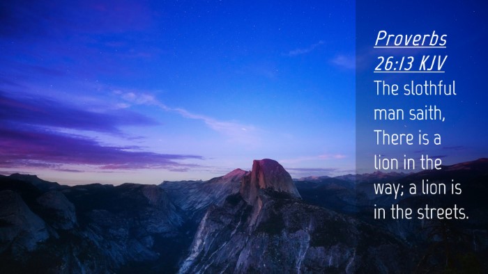 Picture 04 - Proverbs 26:13 KJV Desktop Wallpaper - The slothful man saith, There is a lion in the - Desktop Bible Verse Wallpaper