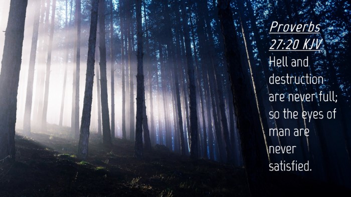 Picture 04 - Proverbs 27:20 KJV Desktop Wallpaper - Hell and destruction are never full; so the eyes - Desktop Bible Verse Wallpaper