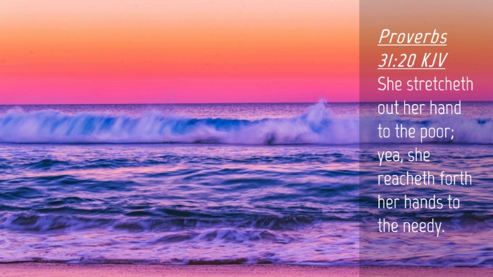 Picture 04 - Proverbs 31:20 KJV Desktop Wallpaper - She stretcheth out her hand to the poor; yea, she - Desktop Bible Verse Wallpaper