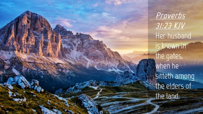 Picture 04 - Proverbs 31:23 KJV Desktop Wallpaper - Her husband is known in the gates, when he - Desktop Bible Verse Wallpaper