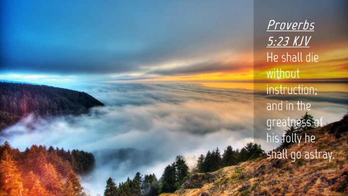 Picture 04 - Proverbs 5:23 KJV Desktop Wallpaper - He shall die without instruction; and in the - Desktop Bible Verse Wallpaper