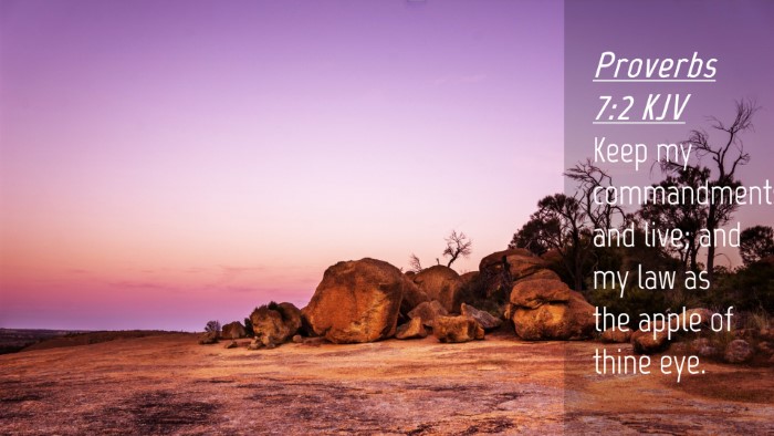 Picture 04 - Proverbs 7:2 KJV Desktop Wallpaper - Keep my commandments, and live; and my law as the - Desktop Bible Verse Wallpaper