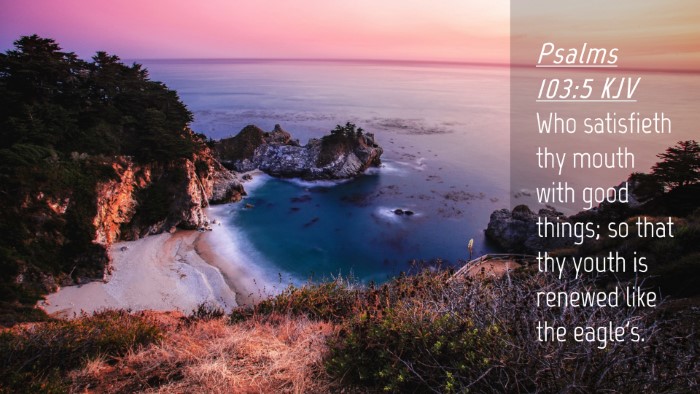 Picture 04 - Psalms 103:5 KJV Desktop Wallpaper - Who satisfieth thy mouth with good things; so - Desktop Bible Verse Wallpaper