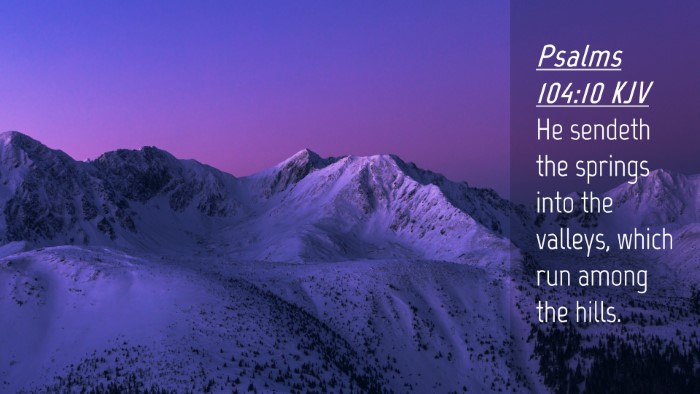 Picture 04 - Psalms 104:10 KJV Desktop Wallpaper - He sendeth the springs into the valleys, which - Desktop Bible Verse Wallpaper