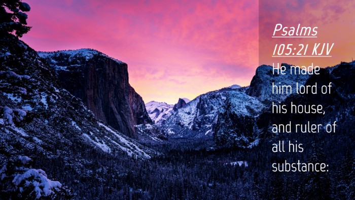 Picture 04 - Psalms 105:21 KJV Desktop Wallpaper - He made him lord of his house, and ruler of all - Desktop Bible Verse Wallpaper