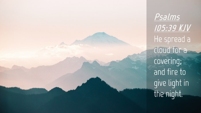 Picture 04 - Psalms 105:39 KJV Desktop Wallpaper - He spread a cloud for a covering; and fire to - Desktop Bible Verse Wallpaper