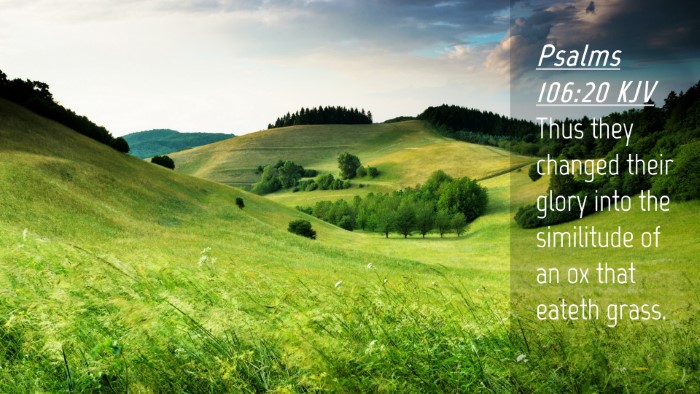 Picture 04 - Psalms 106:20 KJV Desktop Wallpaper - Thus they changed their glory into the similitude - Desktop Bible Verse Wallpaper