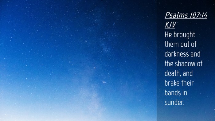 Picture 04 - Psalms 107:14 KJV Desktop Wallpaper - He brought them out of darkness and the shadow of - Desktop Bible Verse Wallpaper