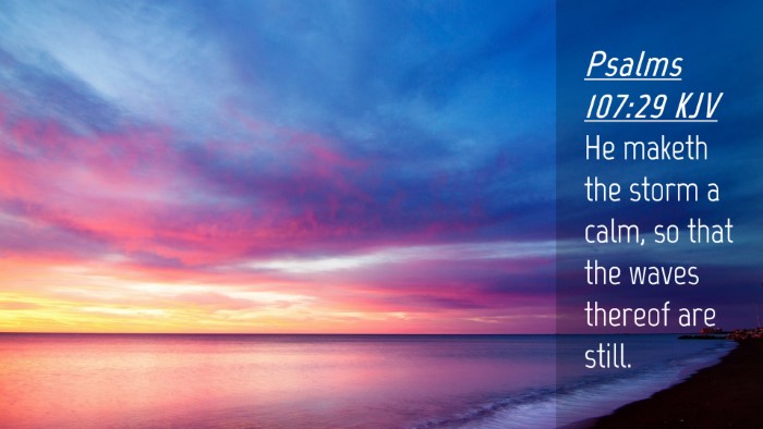 Picture 04 - Psalms 107:29 KJV Desktop Wallpaper - He maketh the storm a calm, so that the waves - Desktop Bible Verse Wallpaper