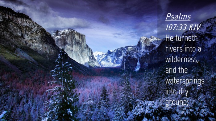 Picture 04 - Psalms 107:33 KJV Desktop Wallpaper - He turneth rivers into a wilderness, and the - Desktop Bible Verse Wallpaper