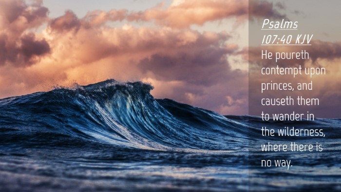 Picture 04 - Psalms 107:40 KJV Desktop Wallpaper - He poureth contempt upon princes, and causeth - Desktop Bible Verse Wallpaper