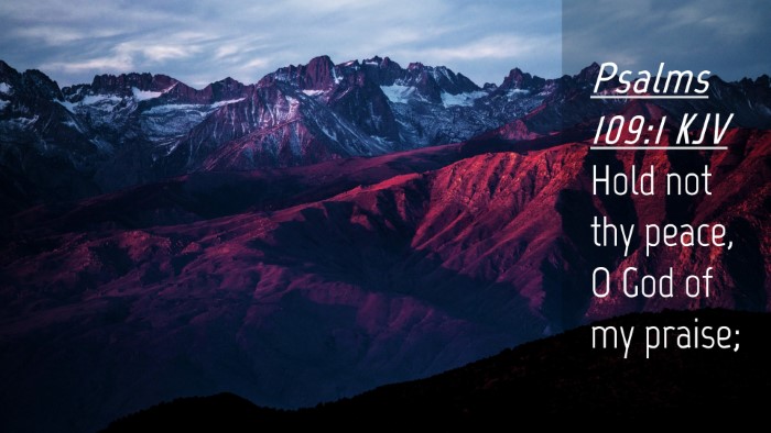 Picture 04 - Psalms 109:1 KJV Desktop Wallpaper - Hold not thy peace, O God of my - Desktop Bible Verse Wallpaper