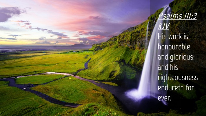 Picture 04 - Psalms 111:3 KJV Desktop Wallpaper - His work is honourable and glorious: and his - Desktop Bible Verse Wallpaper