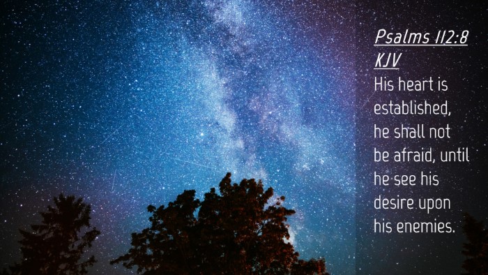 Picture 04 - Psalms 112:8 KJV Desktop Wallpaper - His heart is established, he shall not be afraid, - Desktop Bible Verse Wallpaper