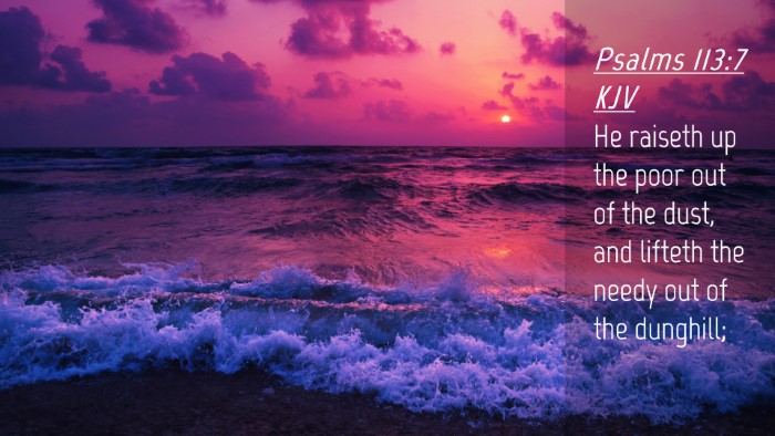 Picture 04 - Psalms 113:7 KJV Desktop Wallpaper - He raiseth up the poor out of the dust, and - Desktop Bible Verse Wallpaper