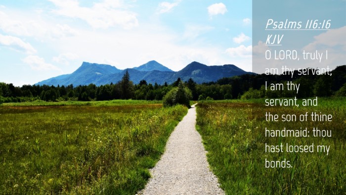 Picture 04 - Psalms 116:16 KJV Desktop Wallpaper - O LORD, truly I am thy servant; I am thy servant, - Desktop Bible Verse Wallpaper