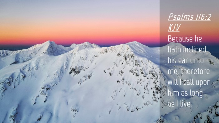Picture 04 - Psalms 116:2 KJV Desktop Wallpaper - Because he hath inclined his ear unto me, - Desktop Bible Verse Wallpaper