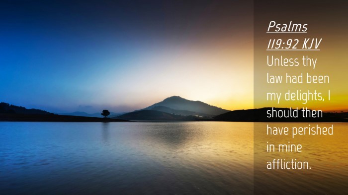 Picture 04 - Psalms 119:92 KJV Desktop Wallpaper - Unless thy law had been my delights, I should - Desktop Bible Verse Wallpaper