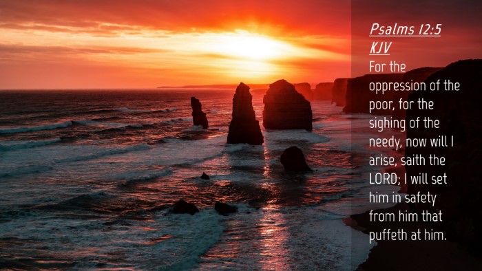 Picture 04 - Psalms 12:5 KJV Desktop Wallpaper - For the oppression of the poor, for the sighing - Desktop Bible Verse Wallpaper