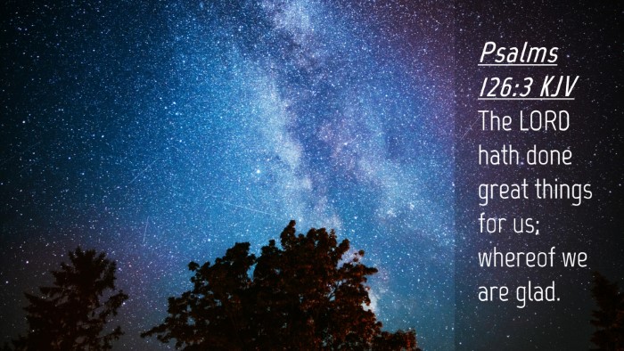 Picture 04 - Psalms 126:3 KJV Desktop Wallpaper - The LORD hath done great things for us; whereof - Desktop Bible Verse Wallpaper