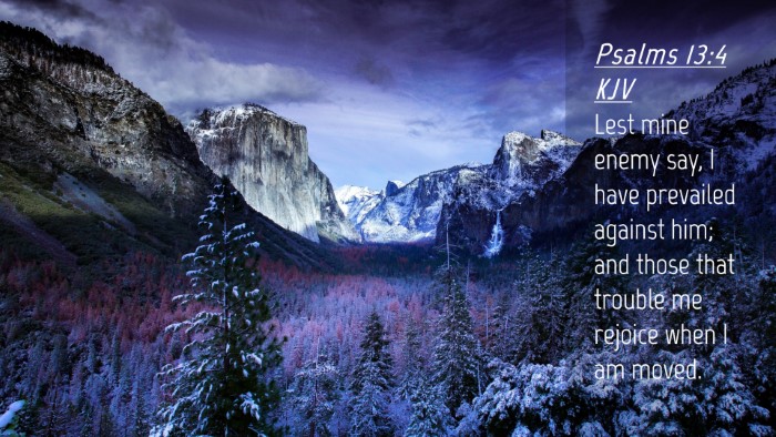 Picture 04 - Psalms 13:4 KJV Desktop Wallpaper - Lest mine enemy say, I have prevailed against - Desktop Bible Verse Wallpaper