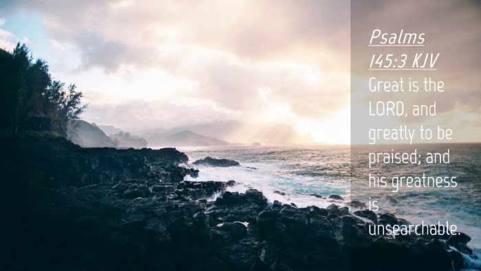 Picture 04 - Psalms 145:3 KJV Desktop Wallpaper - Great is the LORD, and greatly to be praised; and - Desktop Bible Verse Wallpaper