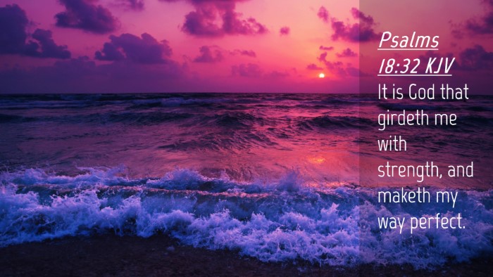 Picture 04 - Psalms 18:32 KJV Desktop Wallpaper - It is God that girdeth me with strength, and - Desktop Bible Verse Wallpaper