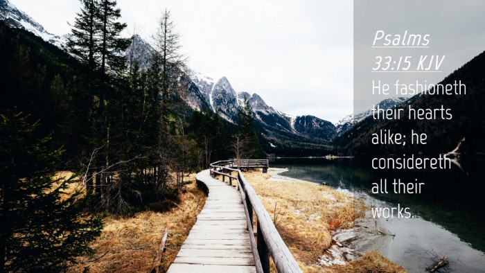Picture 04 - Psalms 33:15 KJV Desktop Wallpaper - He fashioneth their hearts alike; he considereth - Desktop Bible Verse Wallpaper