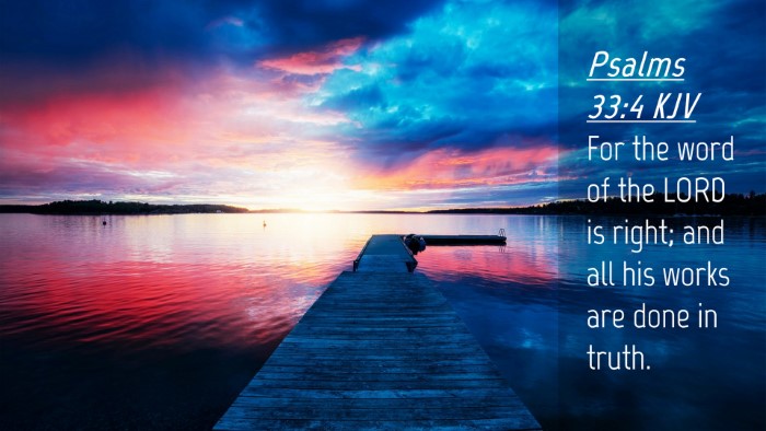 Picture 04 - Psalms 33:4 KJV Desktop Wallpaper - For the word of the LORD is right; and all his - Desktop Bible Verse Wallpaper