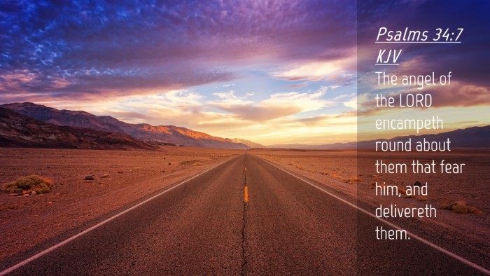 Picture 04 - Psalms 34:7 KJV Desktop Wallpaper - The angel of the LORD encampeth round about them - Desktop Bible Verse Wallpaper