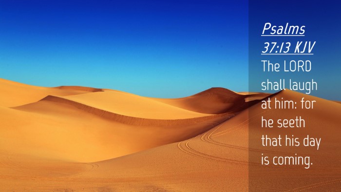 Picture 04 - Psalms 37:13 KJV Desktop Wallpaper - The LORD shall laugh at him: for he seeth that - Desktop Bible Verse Wallpaper