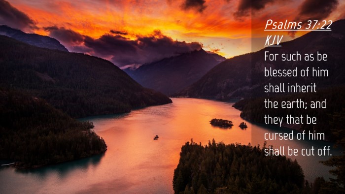 Picture 04 - Psalms 37:22 KJV Desktop Wallpaper - For such as be blessed of him shall inherit the - Desktop Bible Verse Wallpaper