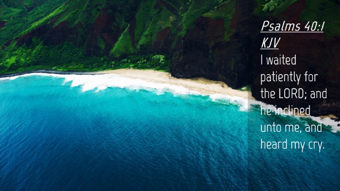 Picture 04 - Psalms 40:1 KJV Desktop Wallpaper - I waited patiently for the LORD; and he inclined - Desktop Bible Verse Wallpaper