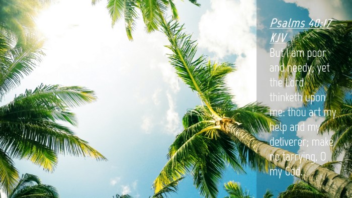 Picture 04 - Psalms 40:17 KJV Desktop Wallpaper - But I am poor and needy; yet the Lord thinketh - Desktop Bible Verse Wallpaper