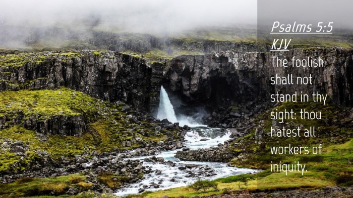 Picture 04 - Psalms 5:5 KJV Desktop Wallpaper - The foolish shall not stand in thy sight: thou - Desktop Bible Verse Wallpaper