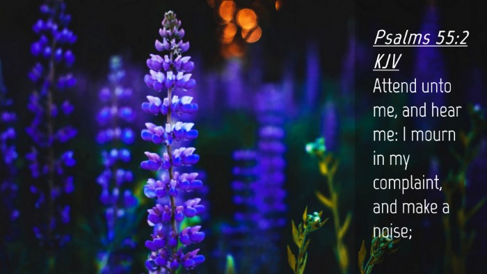 Picture 04 - Psalms 55:2 KJV Desktop Wallpaper - Attend unto me, and hear me: I mourn in my - Desktop Bible Verse Wallpaper