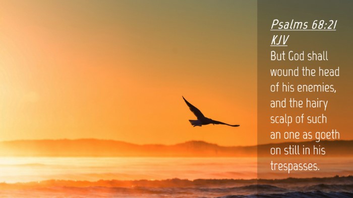 Picture 04 - Psalms 68:21 KJV Desktop Wallpaper - But God shall wound the head of his enemies, and - Desktop Bible Verse Wallpaper