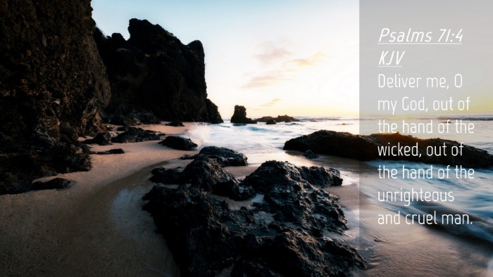 Picture 04 - Psalms 71:4 KJV Desktop Wallpaper - Deliver me, O my God, out of the hand of the - Desktop Bible Verse Wallpaper