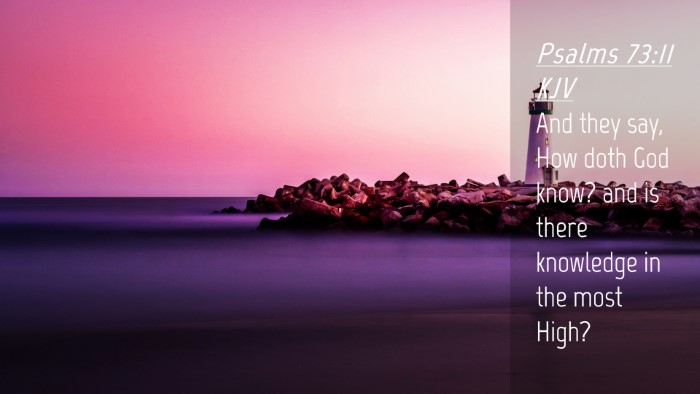 Picture 04 - Psalms 73:11 KJV Desktop Wallpaper - And they say, How doth God know? and is there - Desktop Bible Verse Wallpaper