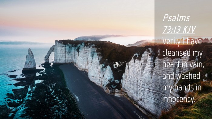 Picture 04 - Psalms 73:13 KJV Desktop Wallpaper - Verily I have cleansed my heart in vain, and - Desktop Bible Verse Wallpaper