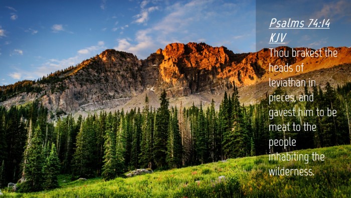 Picture 04 - Psalms 74:14 KJV Desktop Wallpaper - Thou brakest the heads of leviathan in pieces, - Desktop Bible Verse Wallpaper