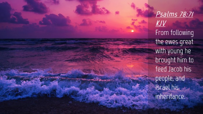 Picture 04 - Psalms 78:71 KJV Desktop Wallpaper - From following the ewes great with young he - Desktop Bible Verse Wallpaper