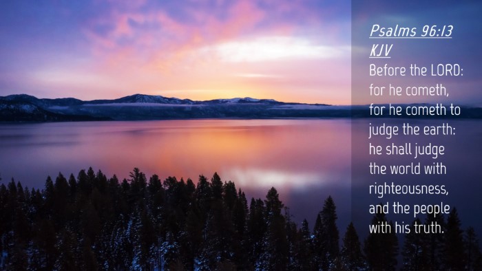 Picture 04 - Psalms 96:13 KJV Desktop Wallpaper - Before the LORD: for he cometh, for he cometh to - Desktop Bible Verse Wallpaper