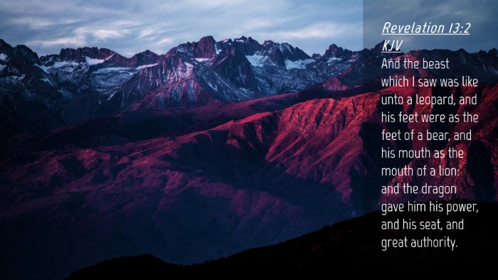Picture 04 - Revelation 13:2 KJV Desktop Wallpaper - And the beast which I saw was like unto a - Desktop Bible Verse Wallpaper
